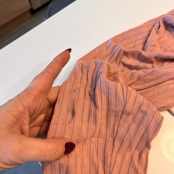 Anthropologie Pink Ribbed Off-The-Shoulder Long Sleeve Top Size 1X - Picture 6 of 9